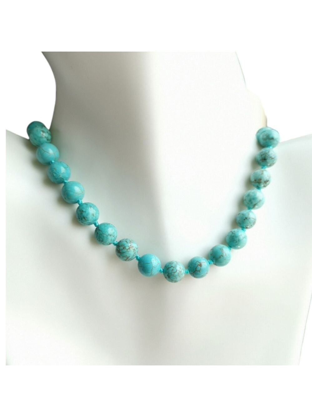 Turquoise Necklace 10mm Beads Length 18 Inches 🆕